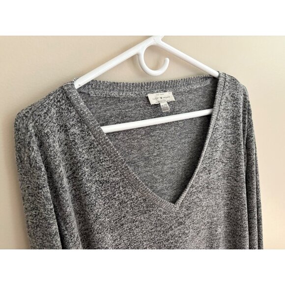 Lucky Brand V-Neck Cloud Knit Tunic Pullover Sweater in Grey Heather Size XL - Picture 5 of 13